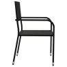 Ensemble à manger de jardin 3 pcs noir résine tressée et acier 510807510807