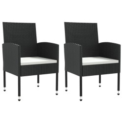 Ensemble à manger de jardin 3 pcs noir résine tressée et acier 510809510809