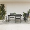Ensemble à manger de jardin 5 pcs noir textilène et acier 510811510811