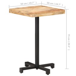 Table de bistro Carrée 50x50x75 cm Bois de manguier brut 510812510812