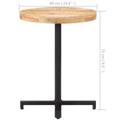 Table de bistro Ronde Ø60x75 cm Bois de manguier brut 510814510814