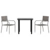 Ensemble à manger de jardin 3pcs gris/noir résine tressée/acier 510816510816