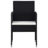 Ensemble à manger de jardin 7 pcs noir résine tressée et acier 510818510818