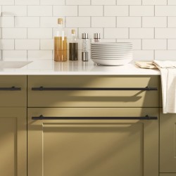 Poignées d'armoire 10 pcs noir 480 mm acier inoxydable 510832510832