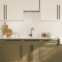 Poignées d'armoire 20 pcs noir 480 mm acier inoxydable 510836510836