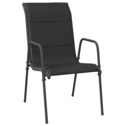 Ensemble à manger de jardin 9 pcs noir textilène et acier 510848510848
