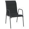 Ensemble à manger de jardin 9 pcs noir textilène et acier 510848510848
