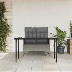 Ensemble à manger jardin et coussins 2 pcs gris rotin 510852510852