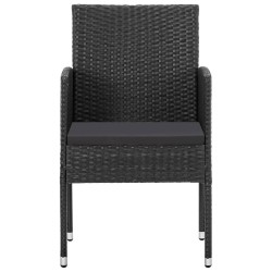 Ensemble à manger de jardin 5 pcs noir résine tressée et acier 510859510859