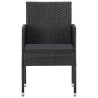 Ensemble à manger de jardin 5 pcs noir résine tressée et acier 510859510859