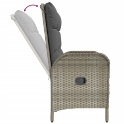 Ensemble à manger jardin et coussins 2 pcs gris rotin 510871510871
