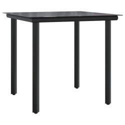 Ensemble à manger de jardin 3 pcs noir textilène et acier 510876510876