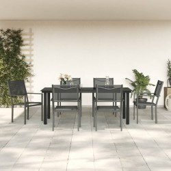 Ensemble à manger de jardin 7 pcs noir textilène et acier 510877510877