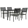 Ensemble à manger de jardin 5 pcs noir textilène et acier 510879510879