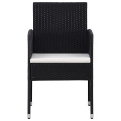 Ensemble à manger de jardin 5 pcs noir résine tressée et acier 510883510883