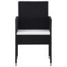 Ensemble à manger de jardin 5 pcs noir résine tressée et acier 510883510883