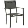 Ensemble à manger de jardin 5 pcs noir textilène et acier 510886510886