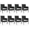 Ensemble à manger de jardin 9 pcs noir résine tressée et acier 510899510899