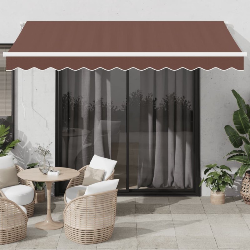 Auvent manuel rétractable marron 350x250 cm 510902510902