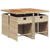 Ensemble à manger de jardin avec coussins 5pcs Beige poly rotin 510903510903