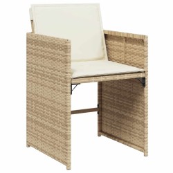 Ensemble à manger de jardin avec coussins 5pcs Beige poly rotin 510903510903