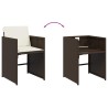 Ensemble à manger de jardin et coussins 7 pcs marron rotin 510904510904