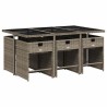 Ensemble à manger de jardin et coussins 7 pcs gris rotin 510905510905
