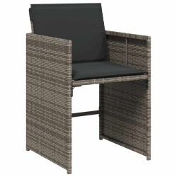 Ensemble à manger de jardin et coussins 7 pcs gris rotin 510905510905