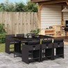 Ensemble à manger de jardin coussins 7pcs Noir Résine tressée 510906510906