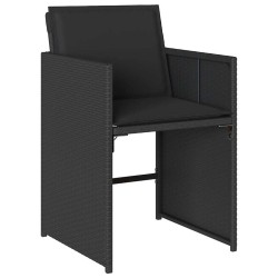 Ensemble à manger de jardin coussins 7pcs Noir Résine tressée 510906510906