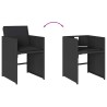 Ensemble à manger de jardin coussins 7pcs Noir Résine tressée 510906510906