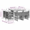 Ensemble à manger de jardin 9pcs coussins noir résine tressée 510907510907