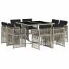 Ensemble à manger de jardin et coussins 9 pcs gris clair rotin 510908510908