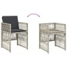 Ensemble à manger de jardin et coussins 9 pcs gris clair rotin 510908510908