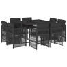 Ensemble à manger de jardin 9pcs coussins noir résine tressée 510910510910