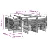 Ensemble à manger de jardin 9 pcs coussins gris résine tressée 510911510911