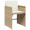 Ensemble à manger de jardin et coussins 7 pcs beige poly rotin 510913510913