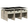 Ensemble à manger de jardin et coussins 7 pcs gris clair rotin 510914510914