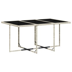 Ensemble à manger de jardin et coussins 7 pcs gris clair rotin 510918510918