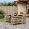 Ensemble à manger de jardin coussins 7 pcs mélange beige rotin 510919510919