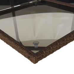 Ensemble à manger de jardin et coussins 11 pcs marron rotin 510922510922