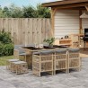 Ensemble à manger de jardin et coussins 11 pcs mélange beige 510923510923