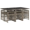Ensemble à manger de jardin et coussins 7 pcs gris rotin 510924510924