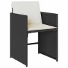 Ensemble à manger de jardin coussins 7pcs Noir Résine tressée 510925510925