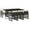Ensemble à manger de jardin et coussins 7 pcs marron rotin 510929510929