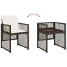 Ensemble à manger de jardin et coussins 7 pcs marron rotin 510929510929