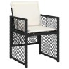 Ensemble à manger de jardin coussins 7 pcs noir résine tressée 510930510930