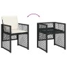 Ensemble à manger de jardin coussins 7 pcs noir résine tressée 510930510930