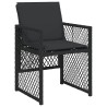 Ensemble à manger de jardin coussins 7 pcs noir résine tressée 510931510931