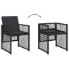 Ensemble à manger de jardin coussins 7 pcs noir résine tressée 510931510931